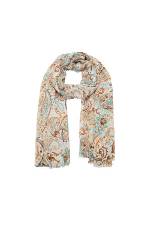 sjaal met all over print beige
