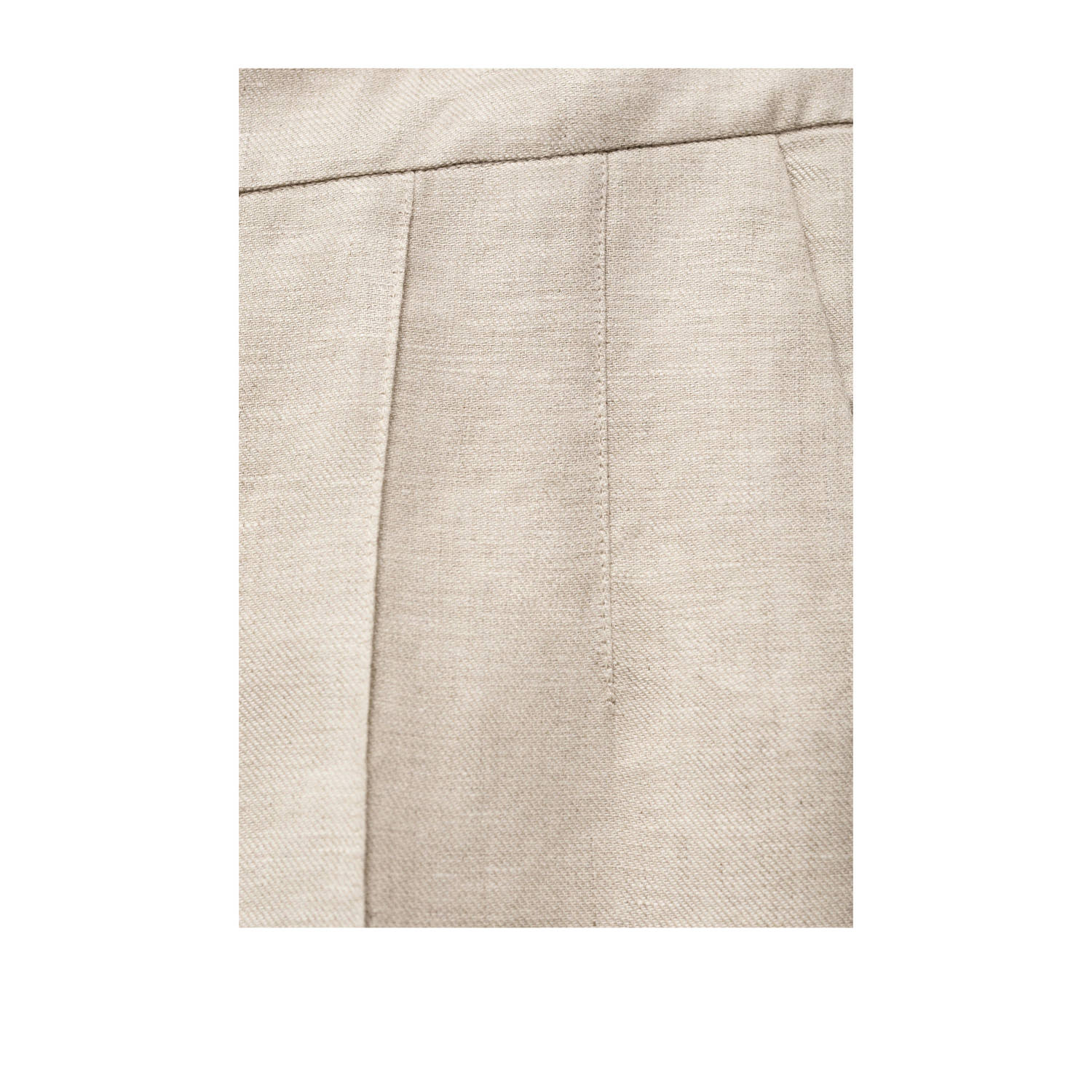 Mango linnen straight regular waist broek beige