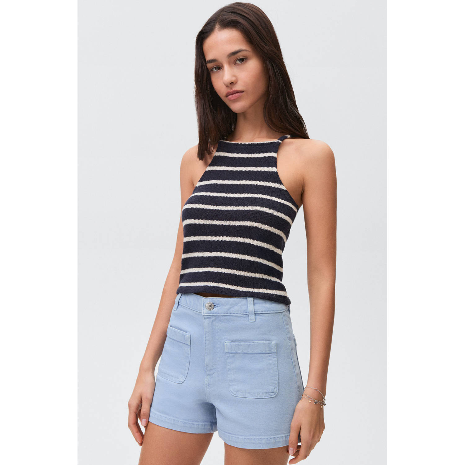 MANGO TEEN denim short light blue denim