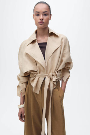 linnen trenchcoat beige
