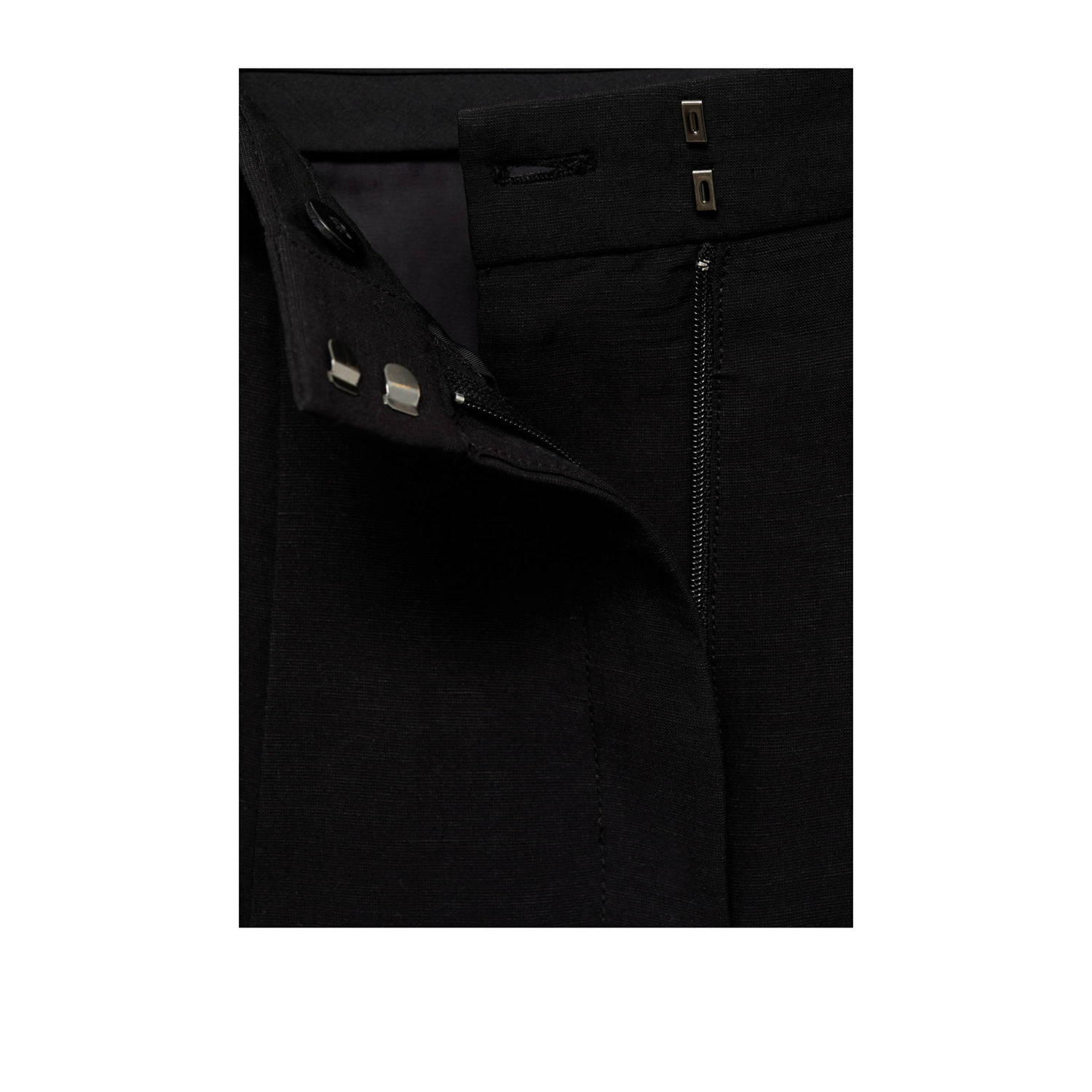 Mango linnen regular waist casual short zwart