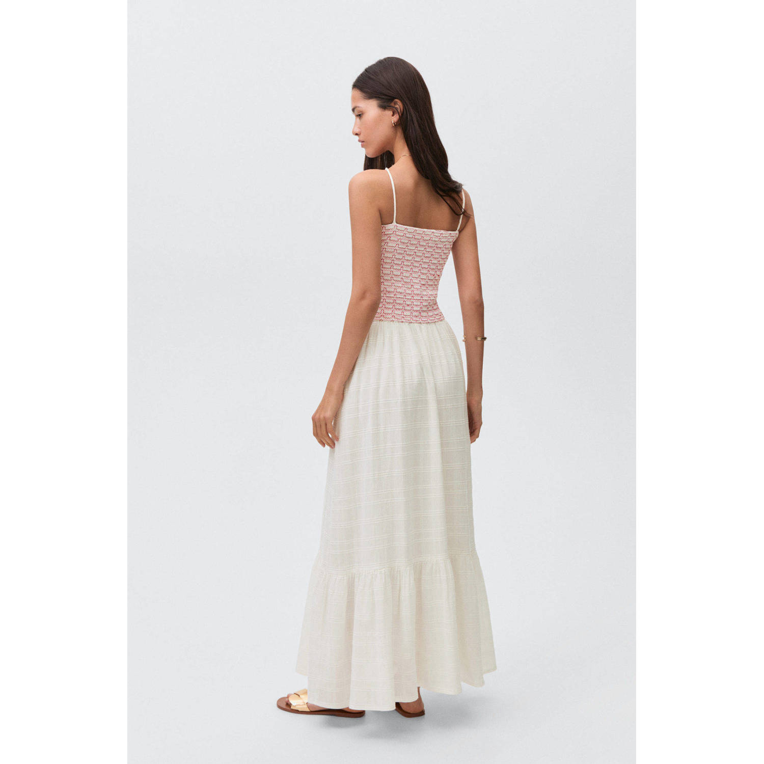 MANGO TEEN maxi jurk ecru