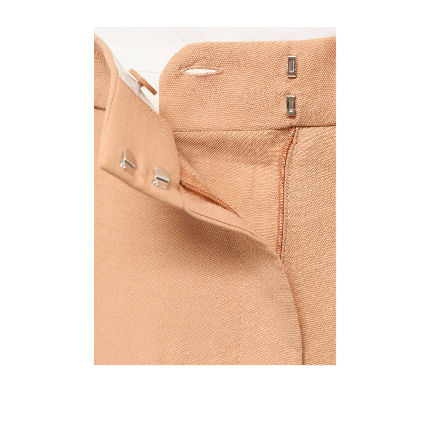 Mango wide leg regular waist broek camel
