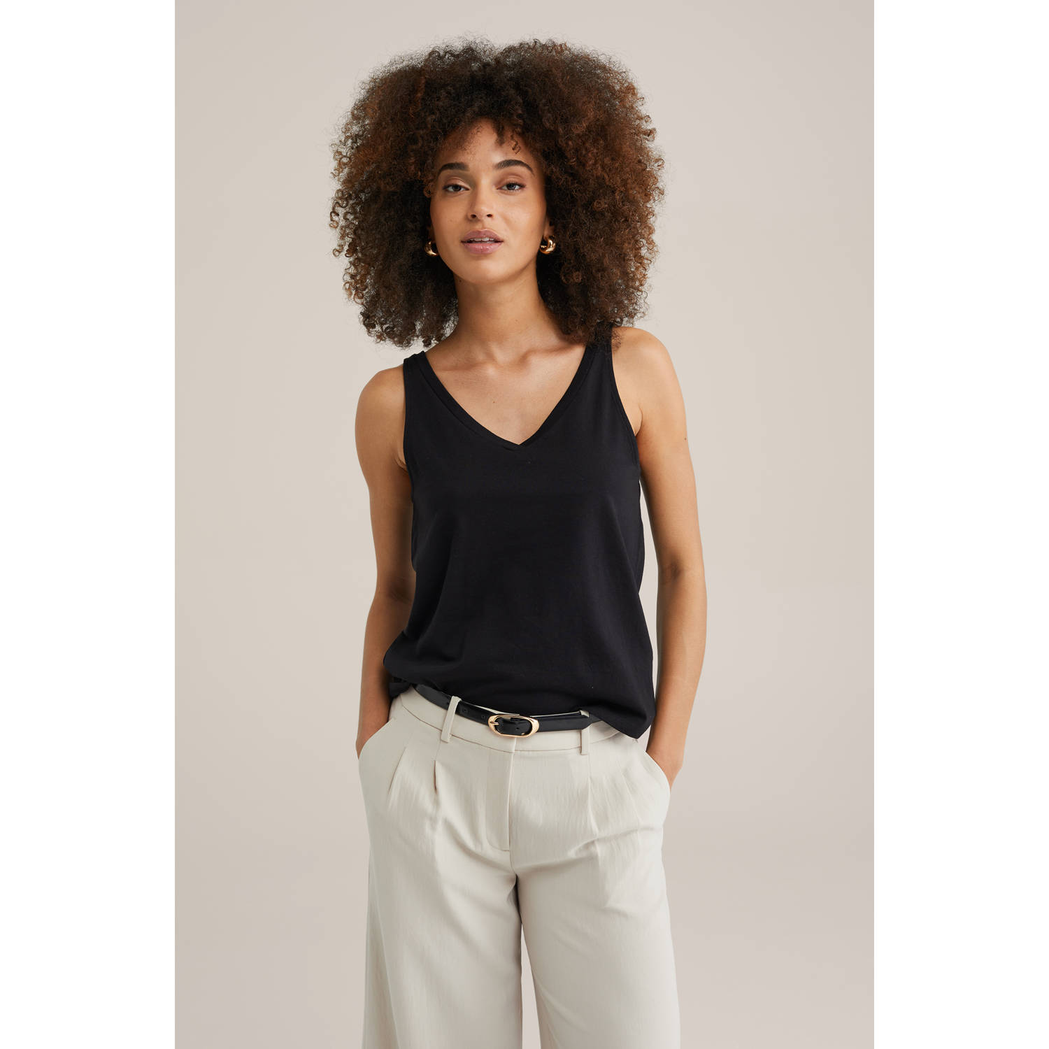 WE Fashion singlet zwart