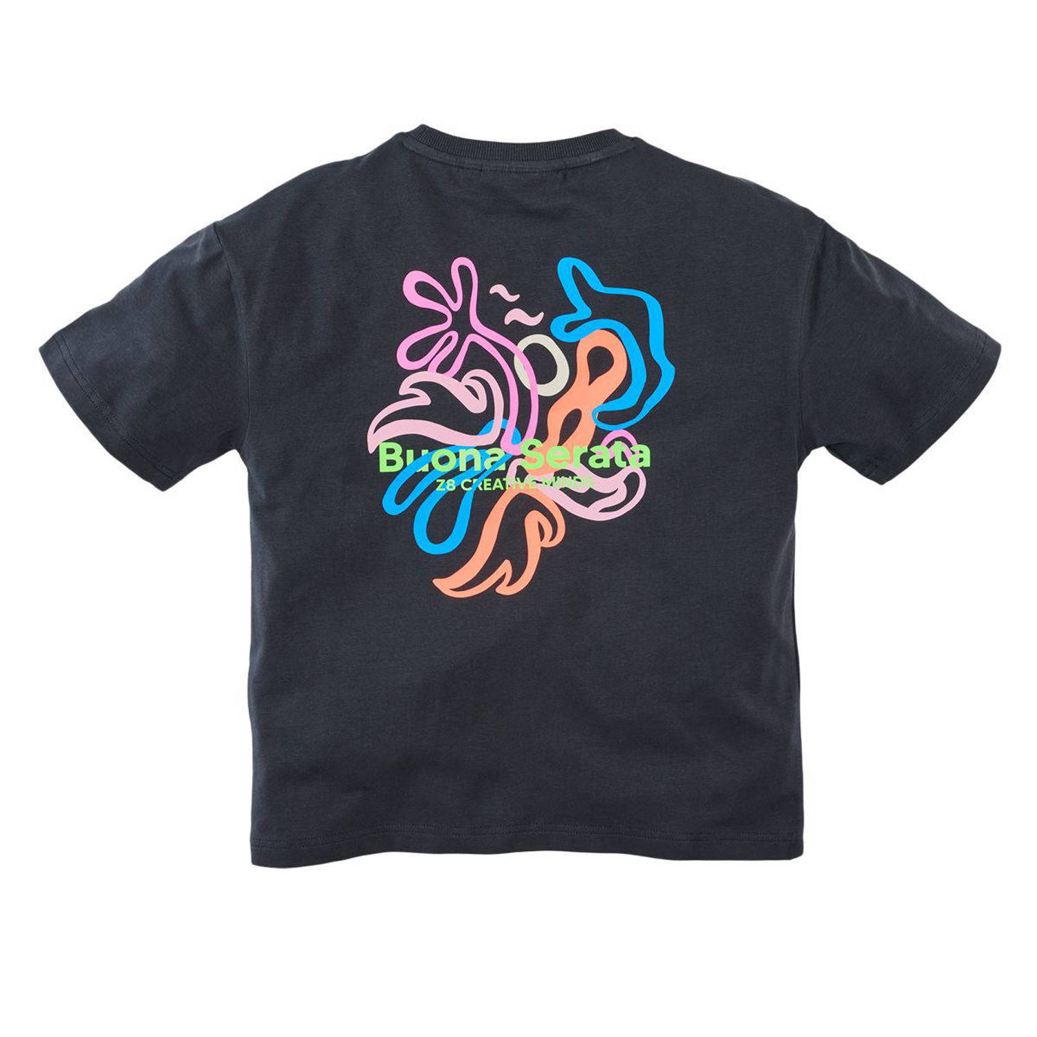 Z8 kids T-shirt Emanuel met backprint antraciet