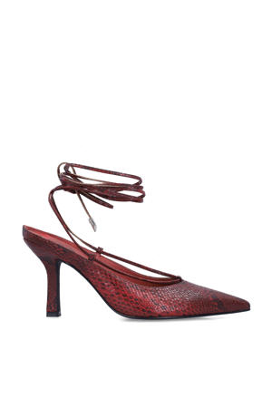 pumps met slangenprint rood