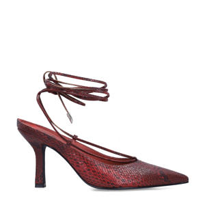   pumps met slangenprint rood