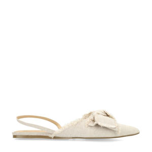 denim slingback loafers ecru