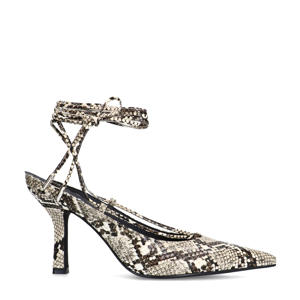  pumps met slangenprint beige