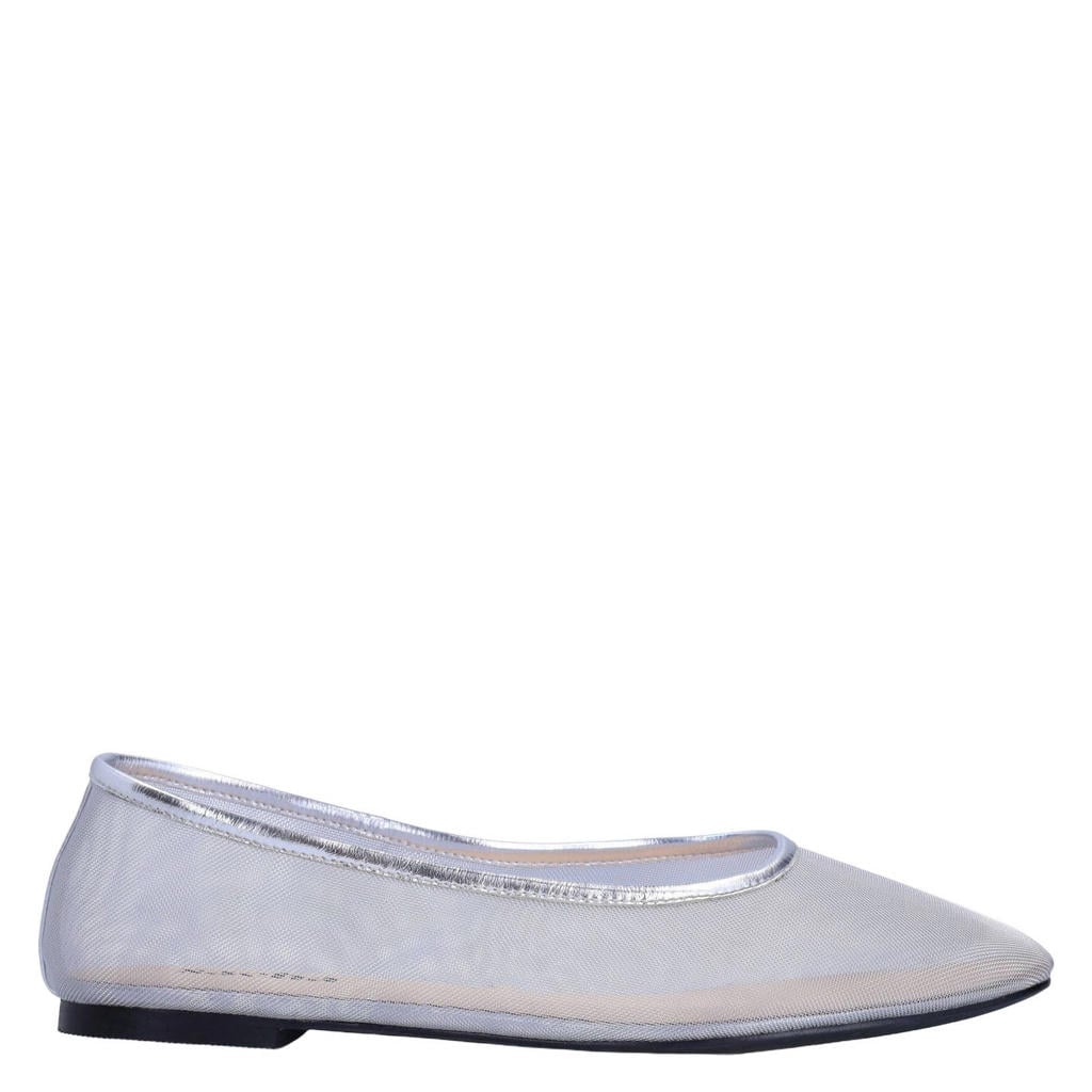 Zilverkleurige dames Sacha ballerina's van synthetisch materiaal