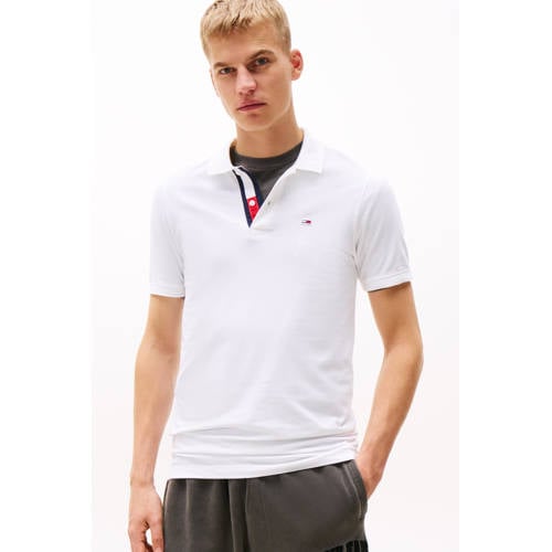 Tommy Jeans slim polo wit afbeelding