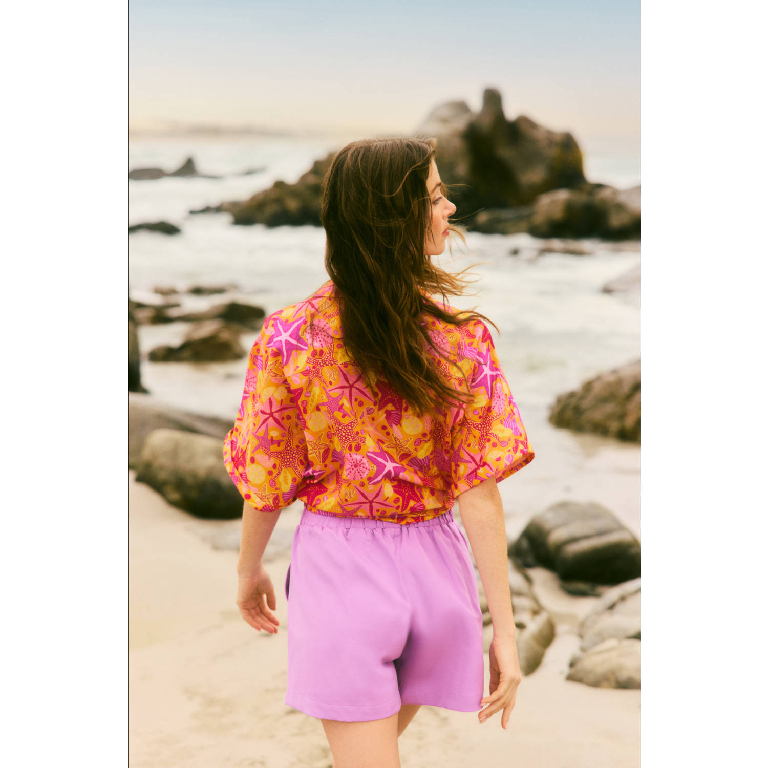 FLURESK regular waist casual short paars