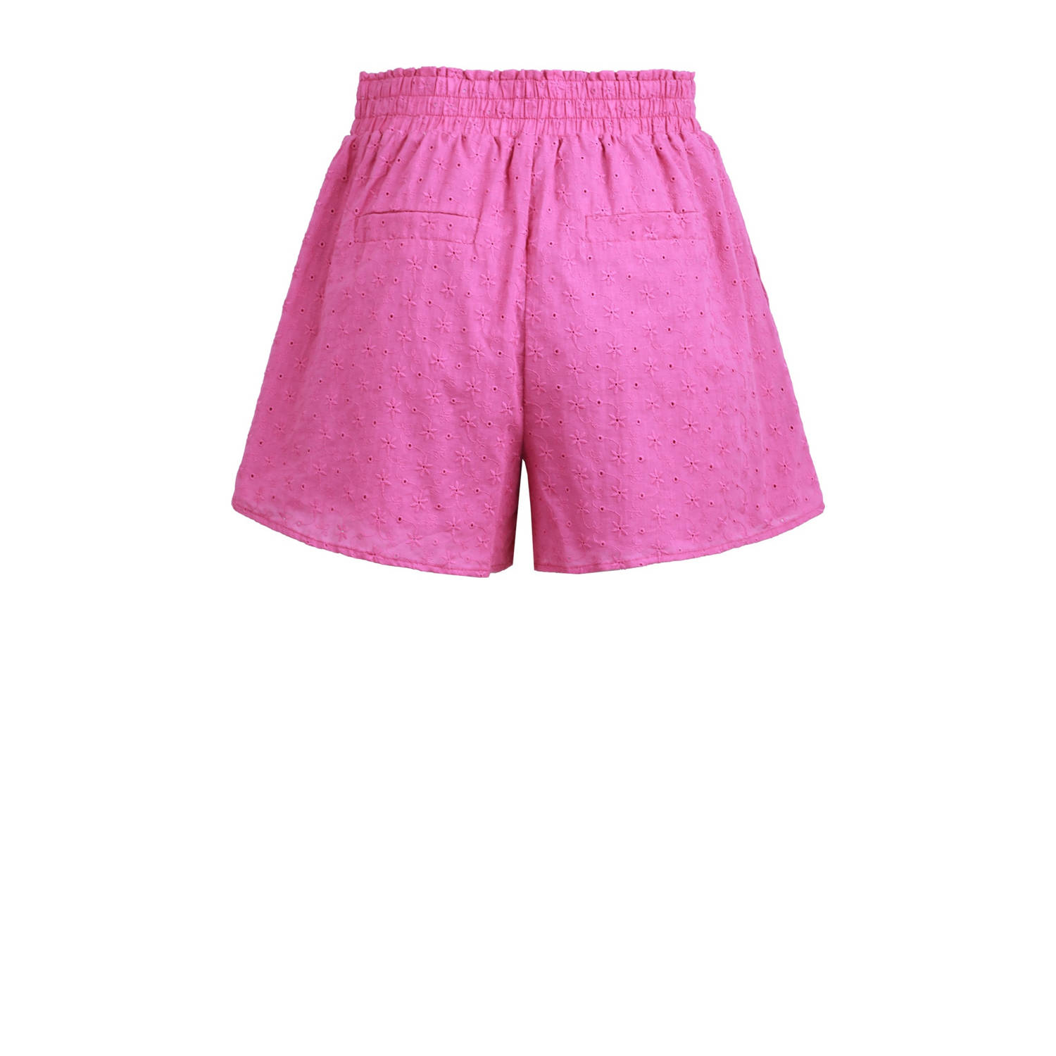 FLURESK straight regular waist casual short fuchsia broderie