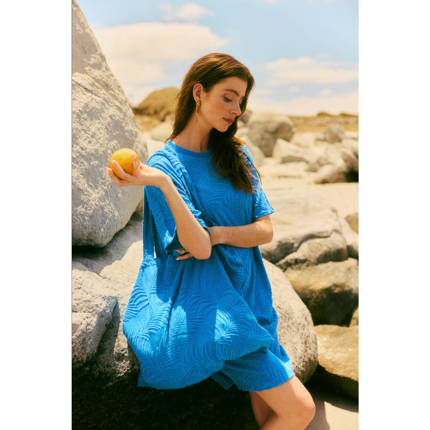 FLURESK t-shirtjurk blauw