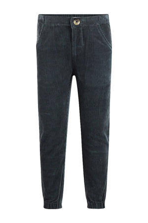 corduroy loose casual broek grijsblauw
