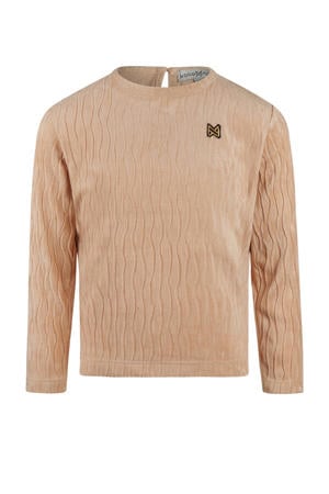 fluwelen longsleeve beige
