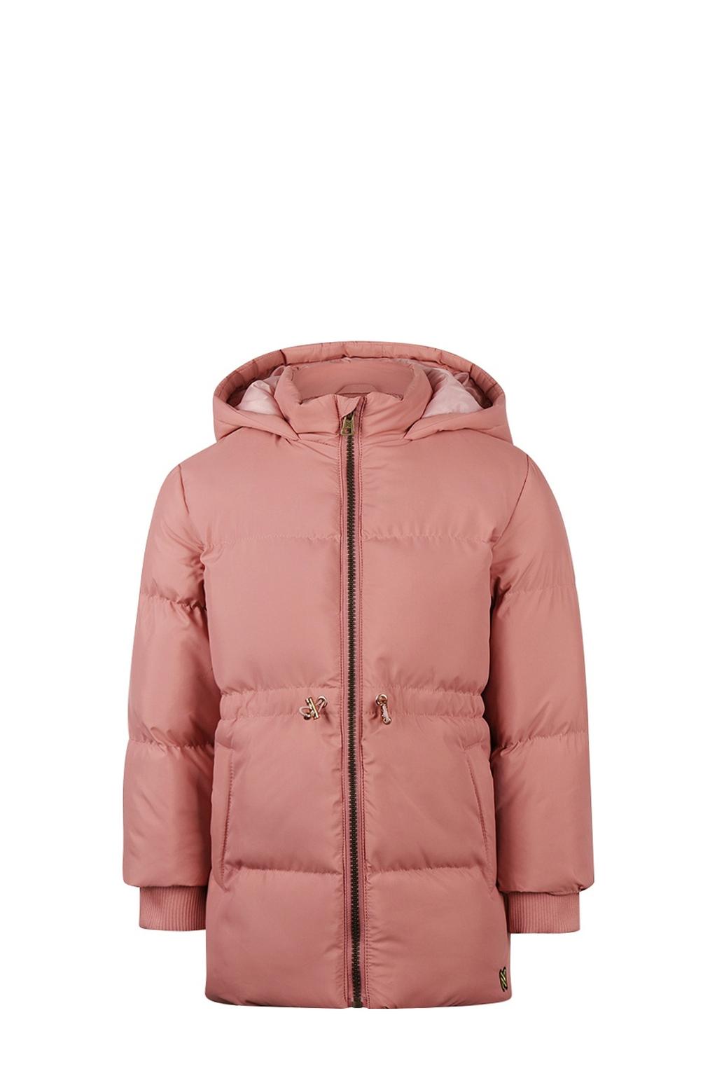 Roze meisjes Koko Noko gewatteerde jas van polyester met effen, lange mouwen, capuchon en ritssluiting