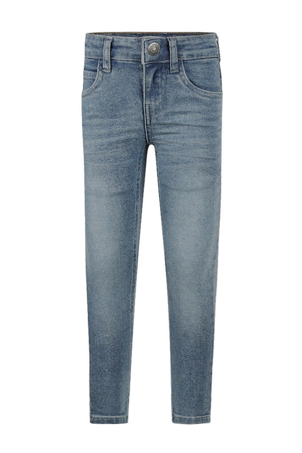 Medium blue denim jongens Koko Noko skinny jeans van katoen met regular waist, rits- en knoopsluiting en effen