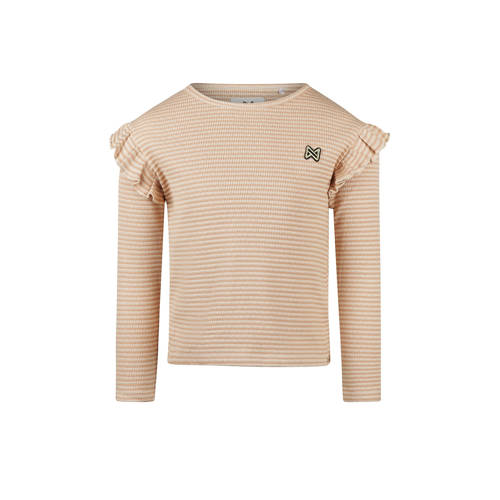 Koko Noko gestreepte longsleeve beige rib gebreid afbeelding