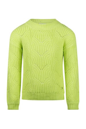 trui limegroen grof gebreid