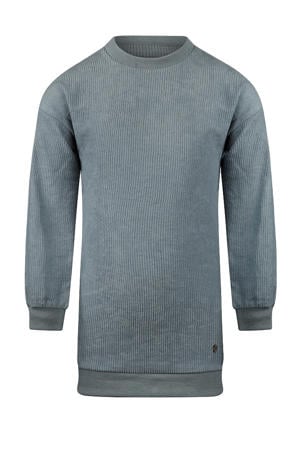 sweatjurk rib gebreid grijsblauw