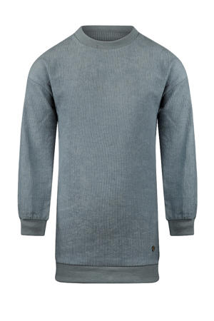sweatjurk rib gebreid grijsblauw