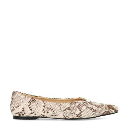 Sacha ballerina's met slangenprint beige/bruin afbeelding