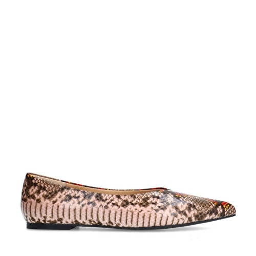 Sacha loafers met slangenprint zalm/grijs afbeelding