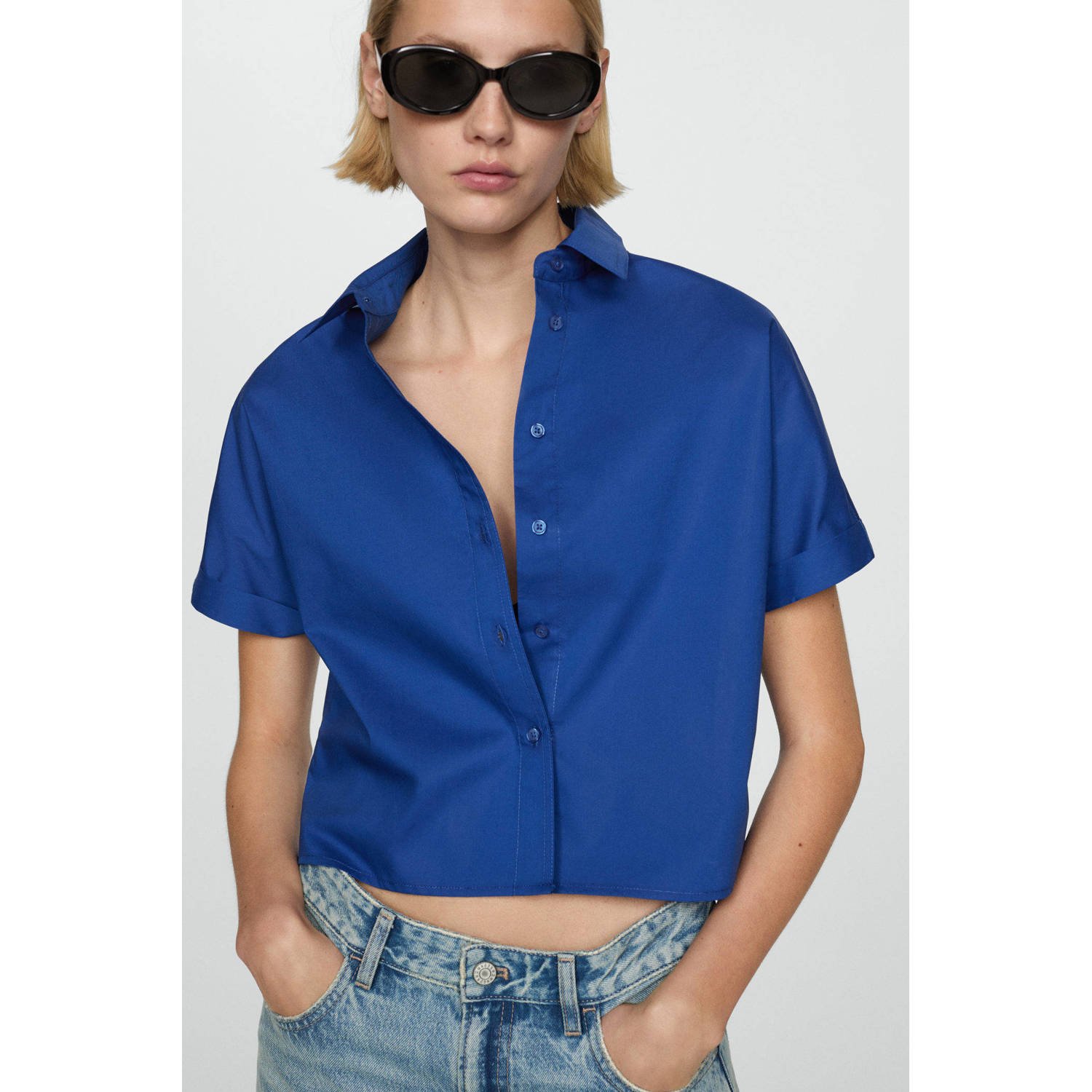 Mango blouse blauw