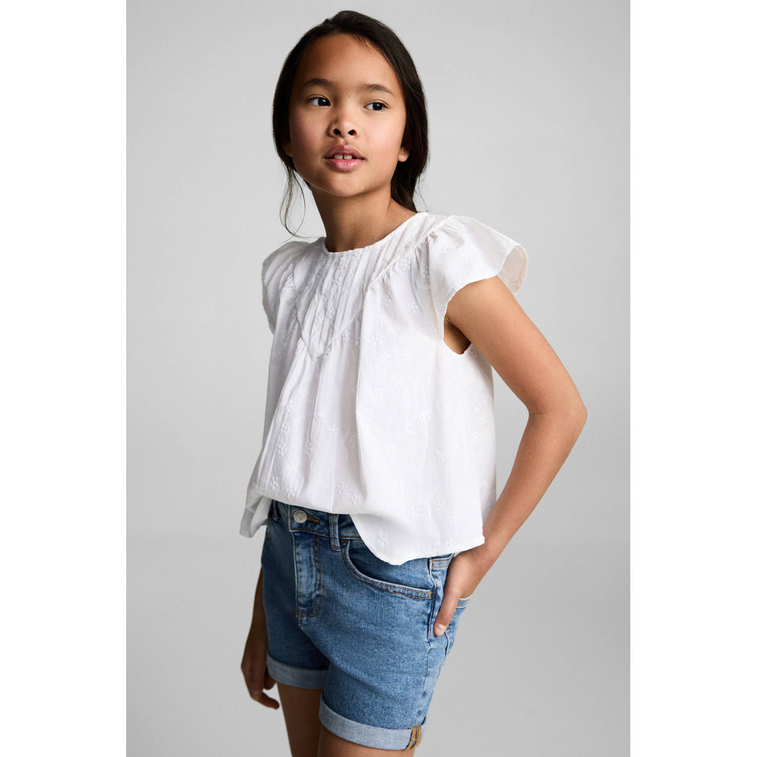 Mango Kids denim short medium blue denim