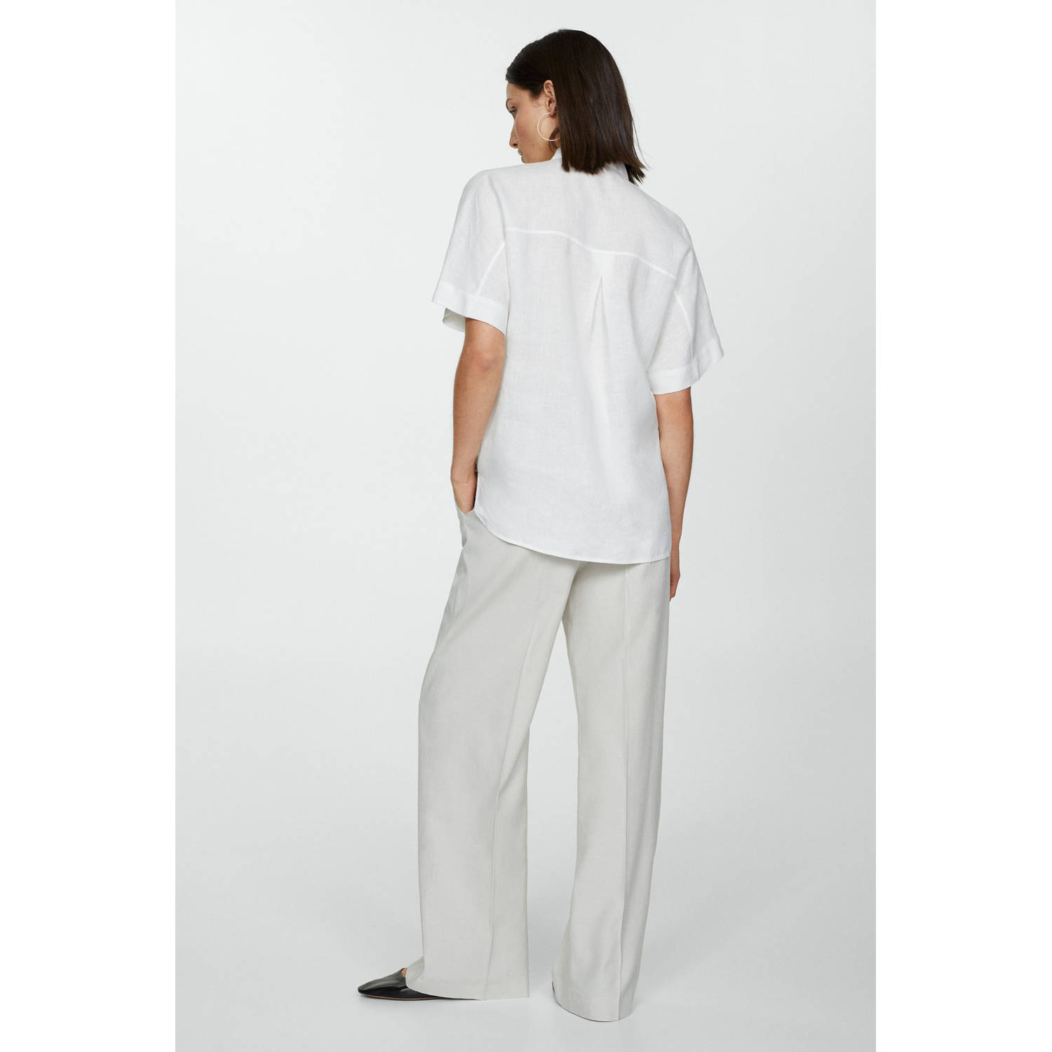 Mango linnen blouse wit