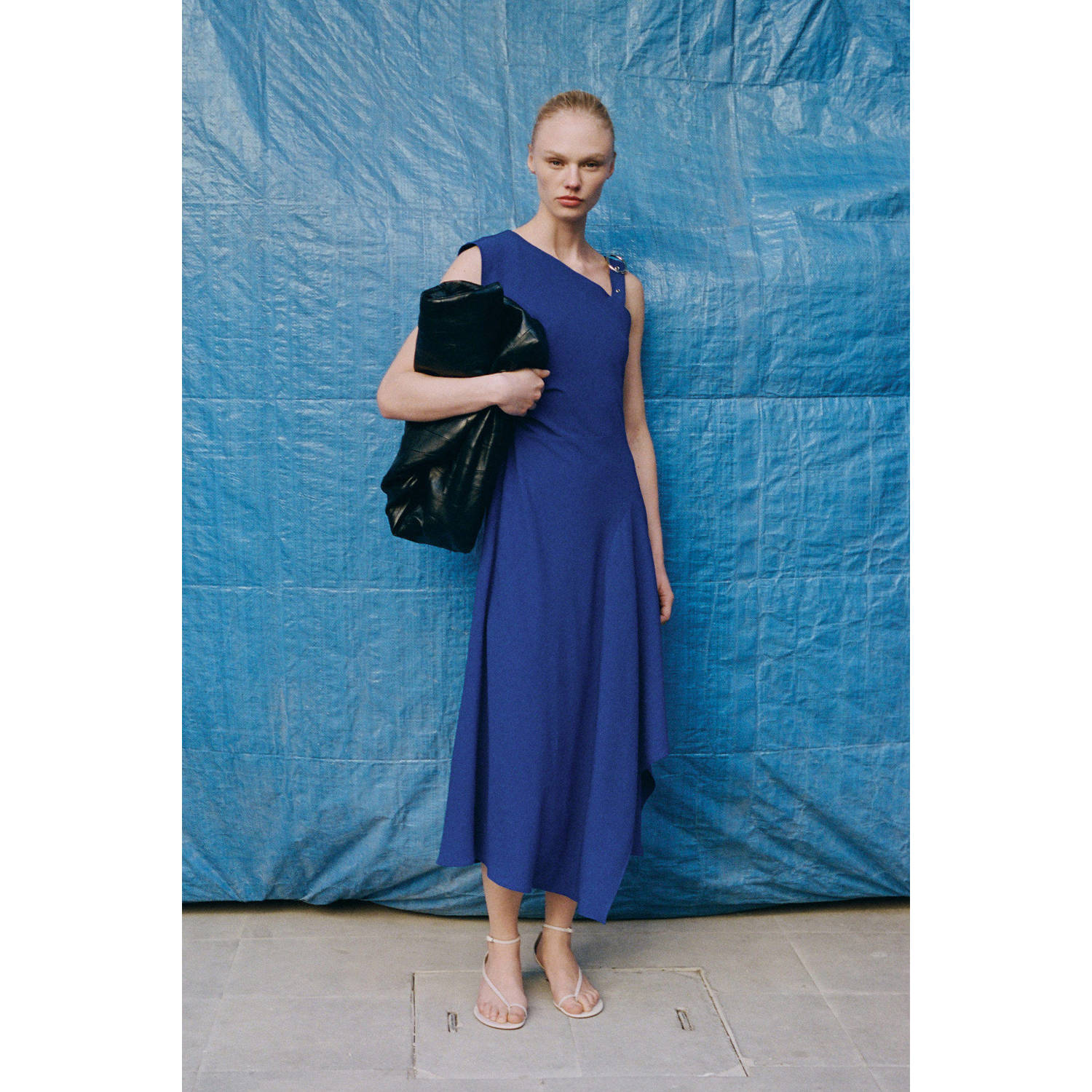 Mango maxi jurk blauw