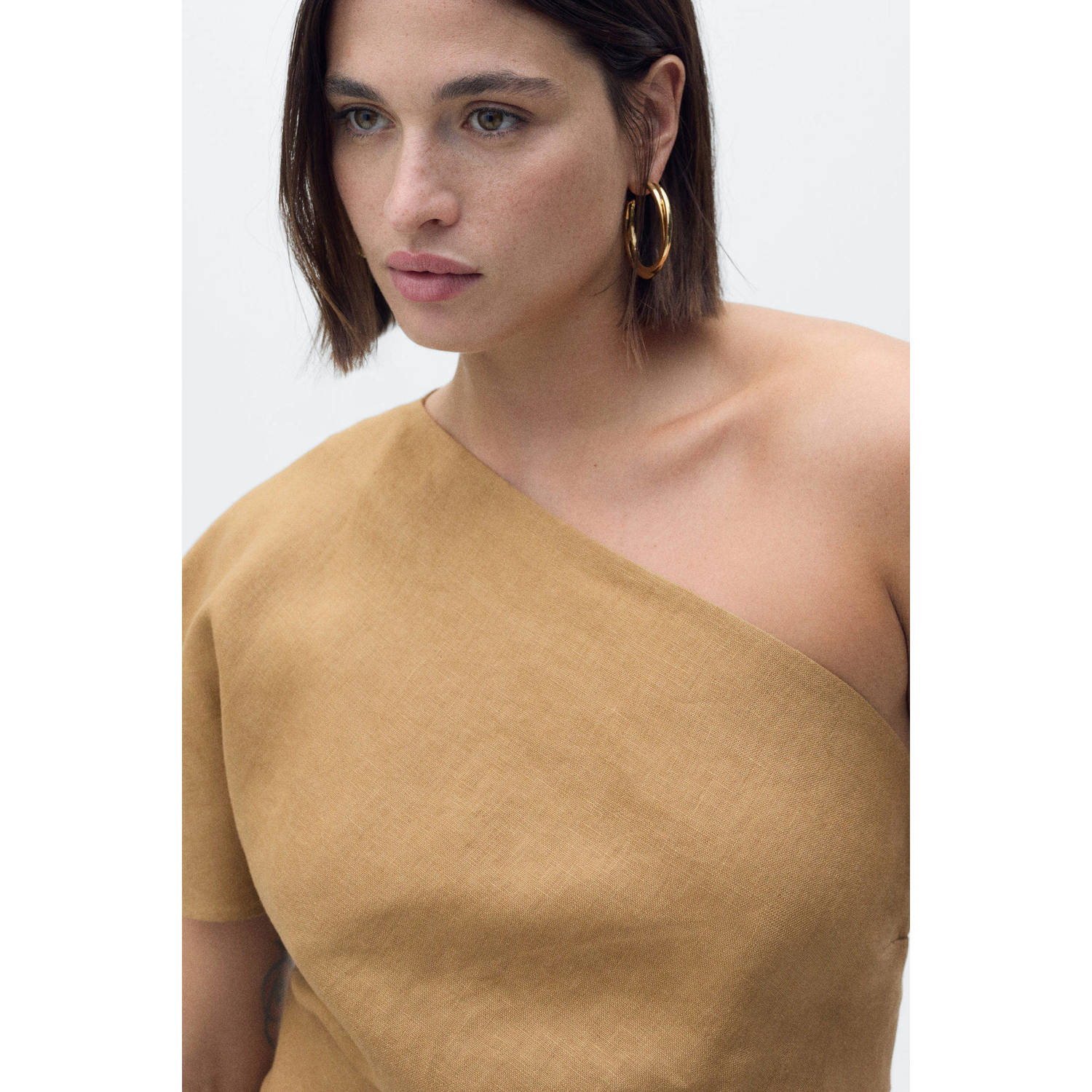 Mango midi jurk camel