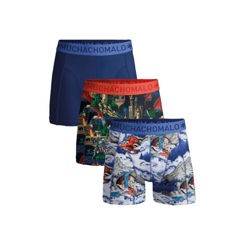 Muchachomalo boxershort - set van 3 blauw/rood afbeelding