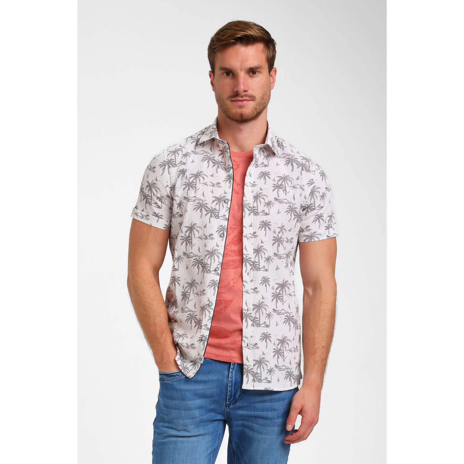 GABBIANO casual overhemd met textuur ecru