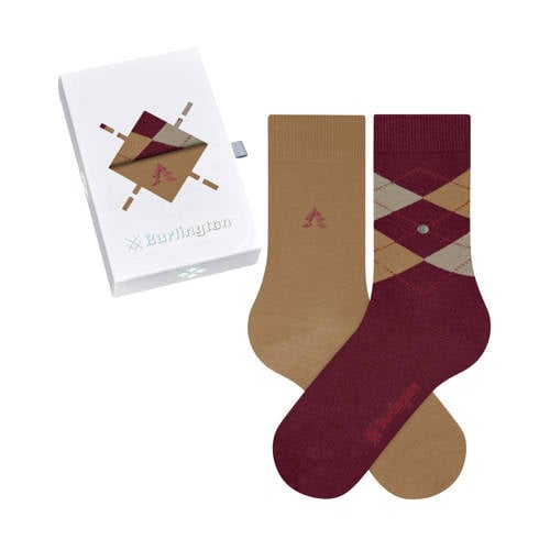 Burlington giftbox sokken X-Mas - set van 2 donkerrood afbeelding