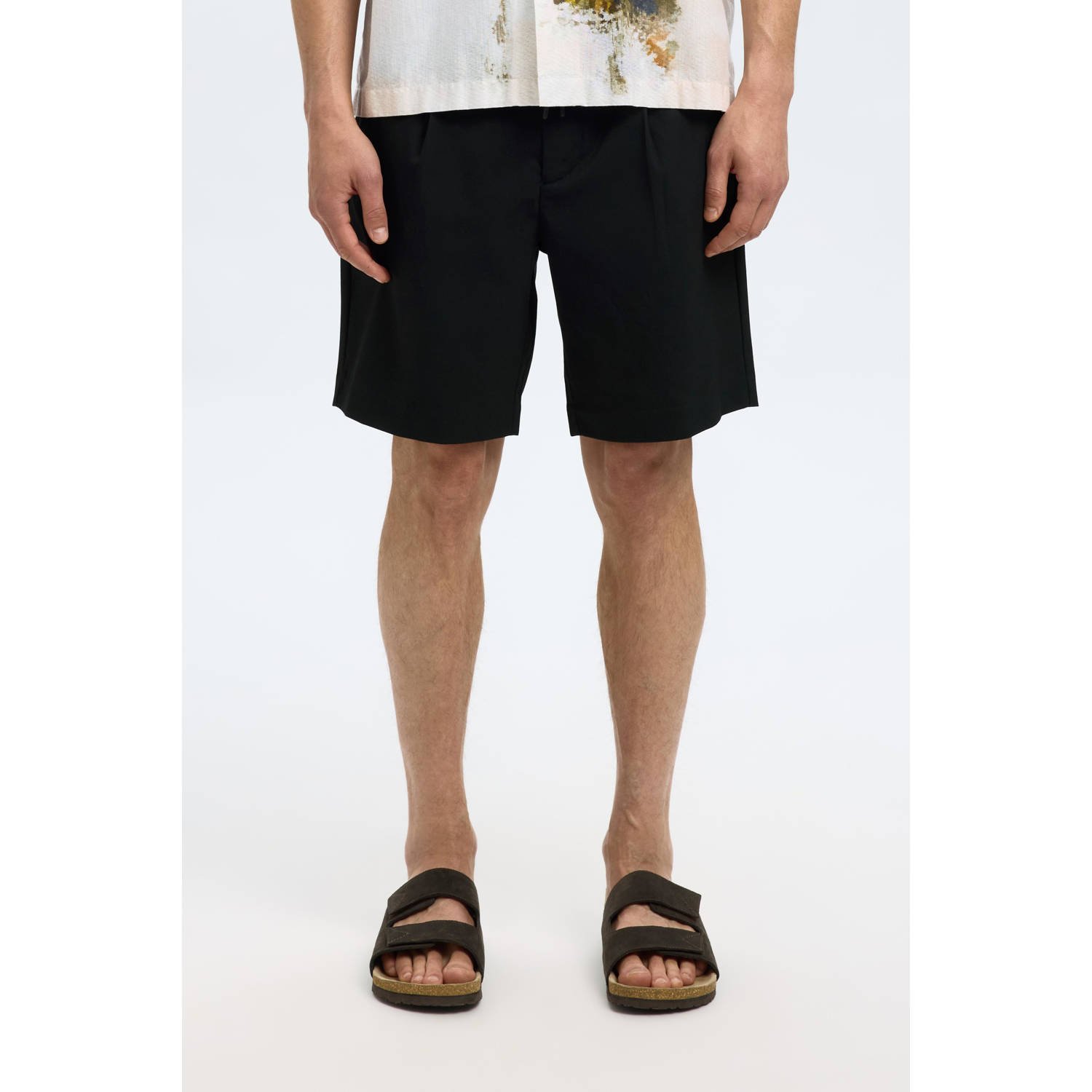 SELECTED HOMME regular chino short SLHREGULAR-LEROY zwart