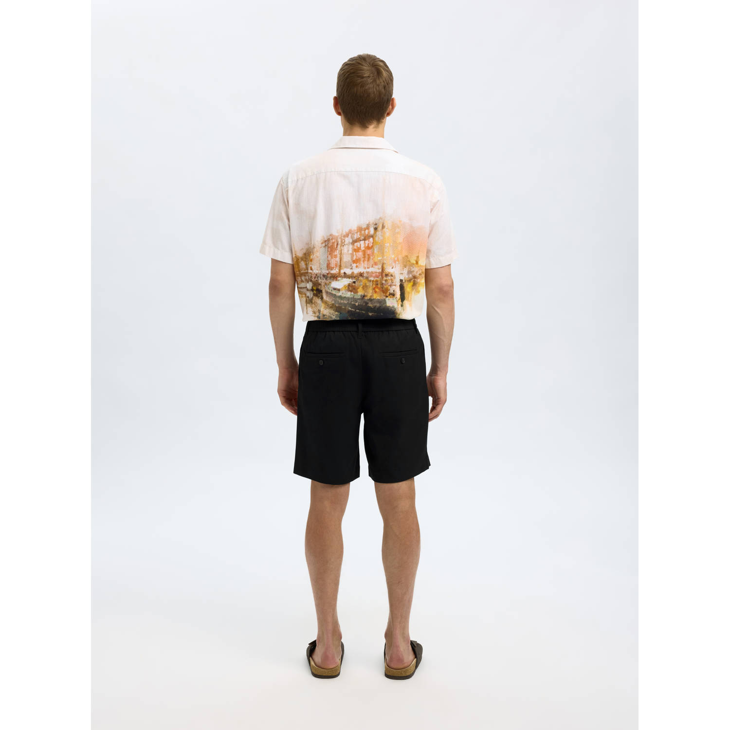 SELECTED HOMME regular chino short SLHREGULAR-LEROY zwart