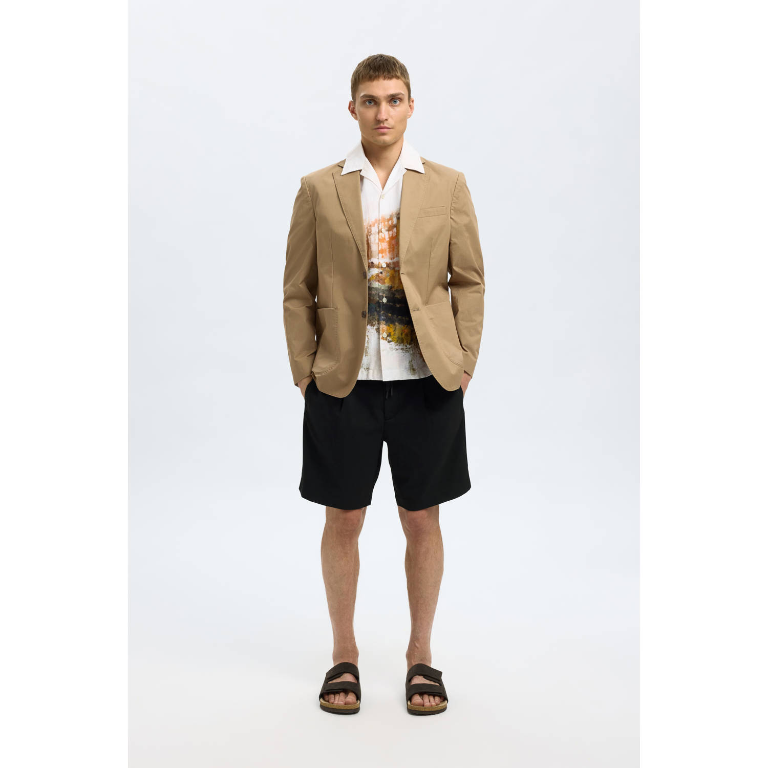 SELECTED HOMME regular chino short SLHREGULAR-LEROY zwart