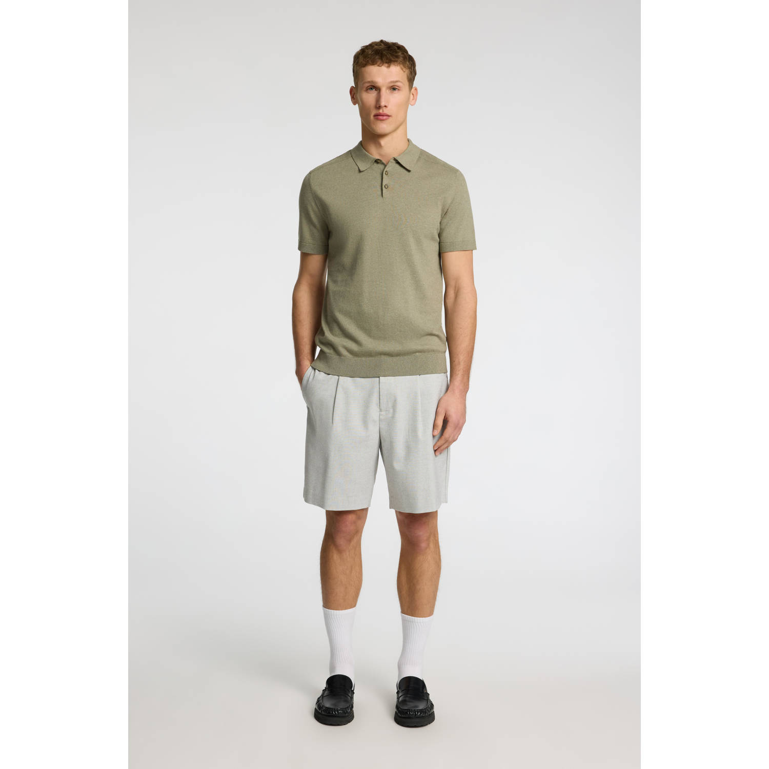 SELECTED HOMME regular chino short SLHREGULAR-LEROY lichtgrijs