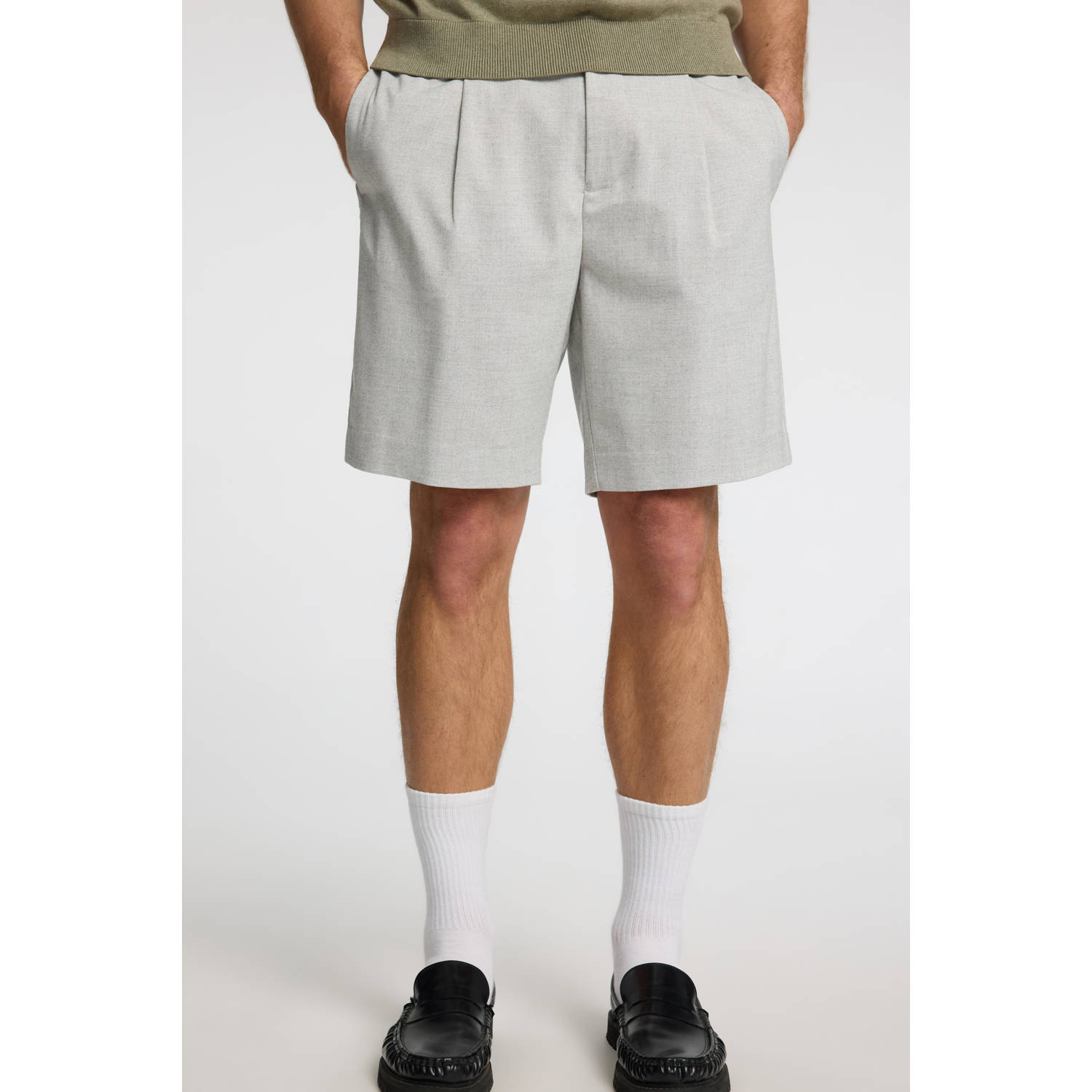 SELECTED HOMME regular chino short SLHREGULAR-LEROY lichtgrijs
