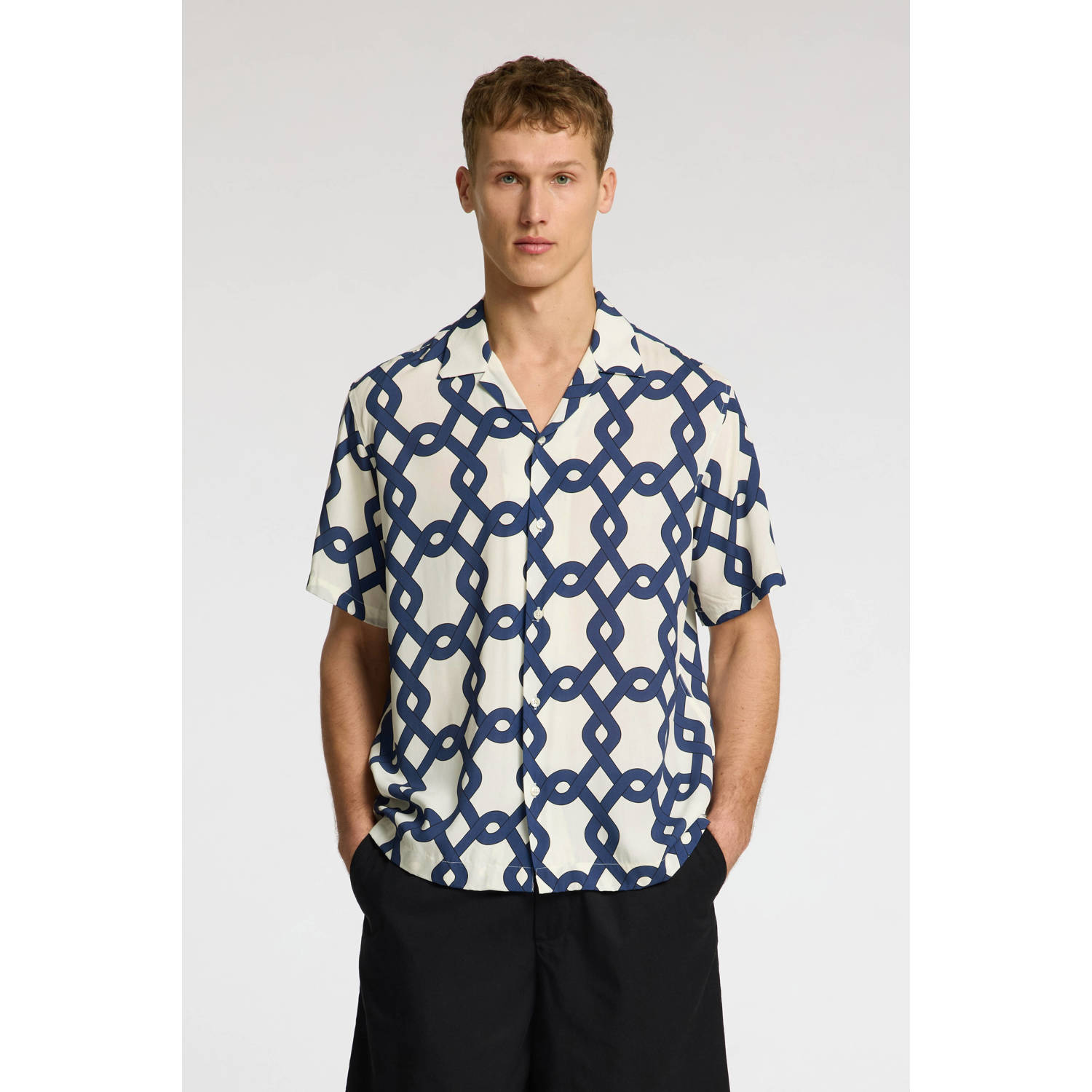 SELECTED HOMME relaxed fit overhemd SLHRELAX-VERO blauw