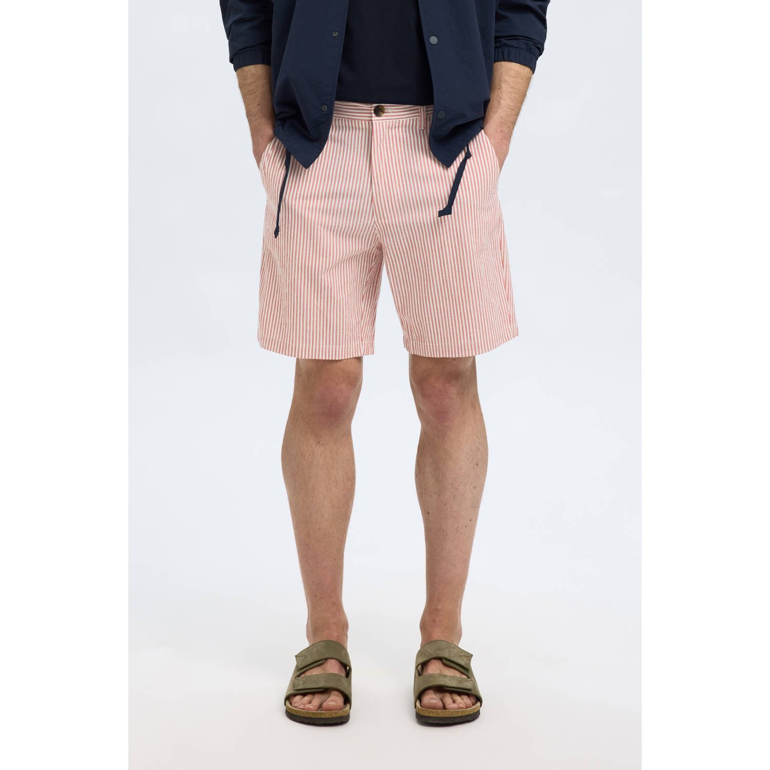 SELECTED HOMME regular chino short SLHREGULAR-KARL rood