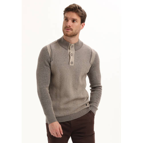 GABBIANO trui met ingebreid patroon taupe afbeelding