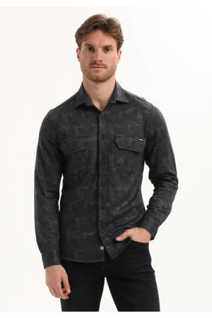 regular casual overhemd donkerblauw