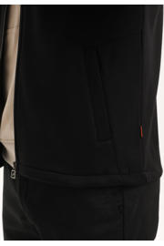 thumbnail: Zwarte heren GABBIANO overshirt van sweat materiaal met effen, lange mouwen, klassieke kraag en ritssluiting