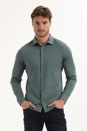 regular casual overhemd grijsblauw