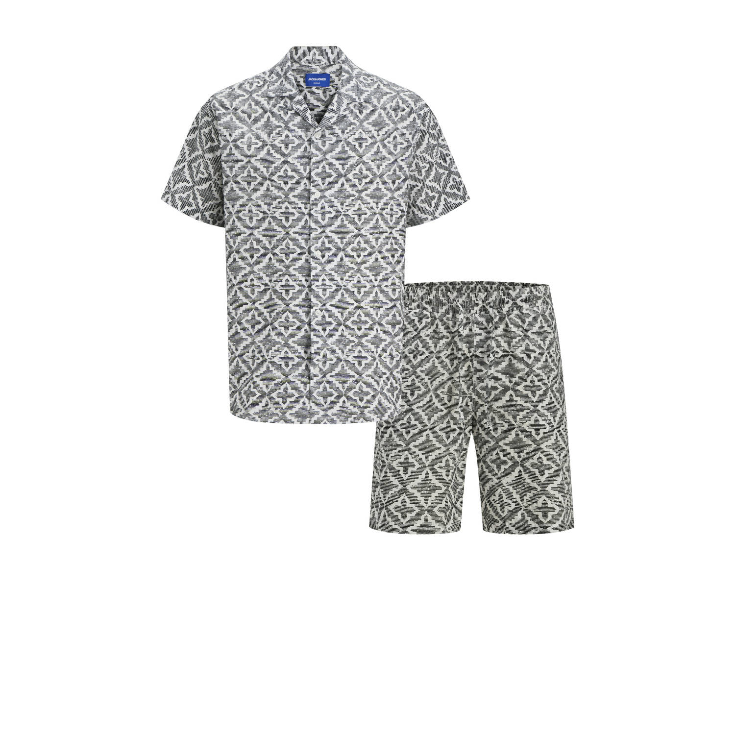 JACK & JONES ORIGINALS relaxed fit multipack JORSEERSUCKER grijs (set van 2)