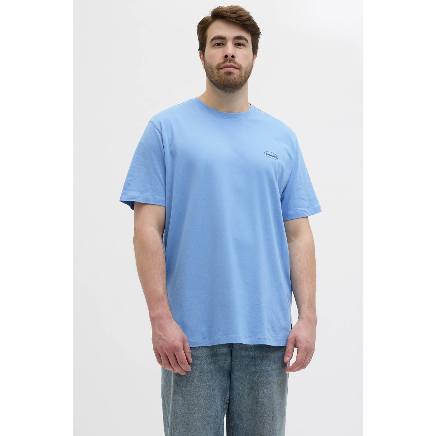 JACK & JONES PLUS SIZE regular fit t-shirt JJENOA multi (set van 4)
