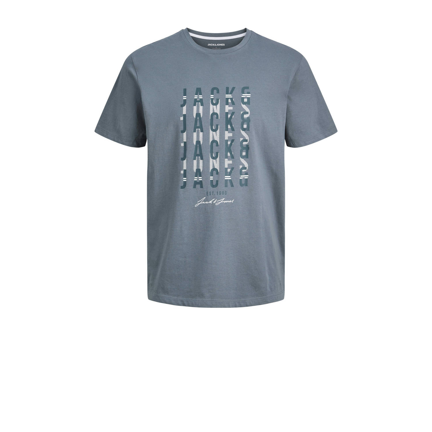 JACK & JONES regular t-shirt JJDELVIN multi (set van 4)